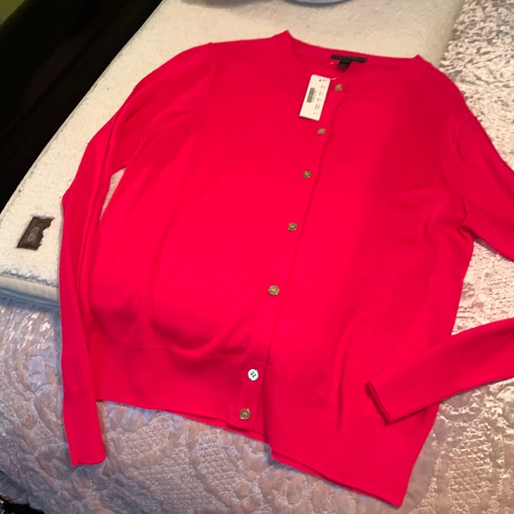 Jcrew cardigan sweater, gold buttons